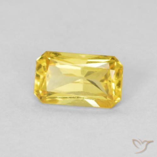 Zaffiro Giallo medio naturale da 0.43 ct, Ottagonale / Taglio smeraldo, VVS