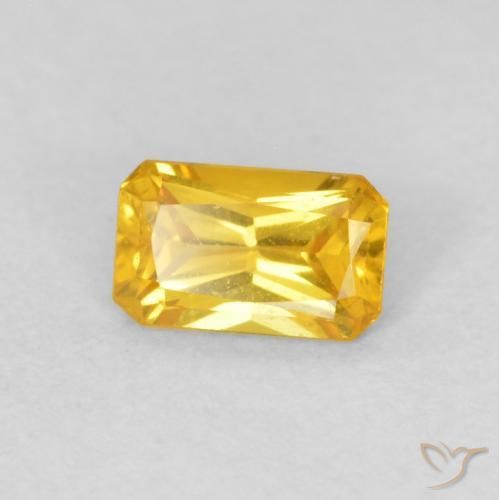 Zaffiro Dorato naturale da 0.38 ct, Ottagonale / Taglio smeraldo, VVS