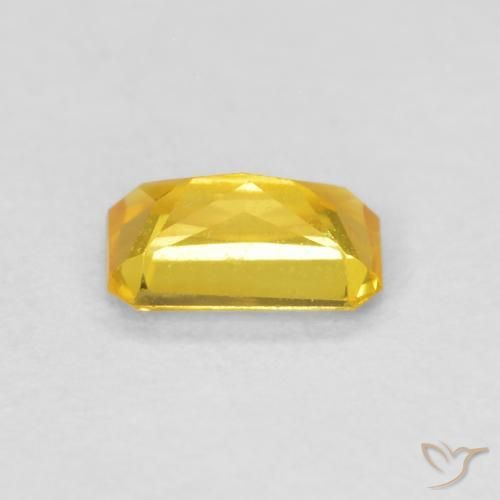 Zaffiro Dorato naturale da 0.38 ct, Ottagonale / Taglio smeraldo, VVS