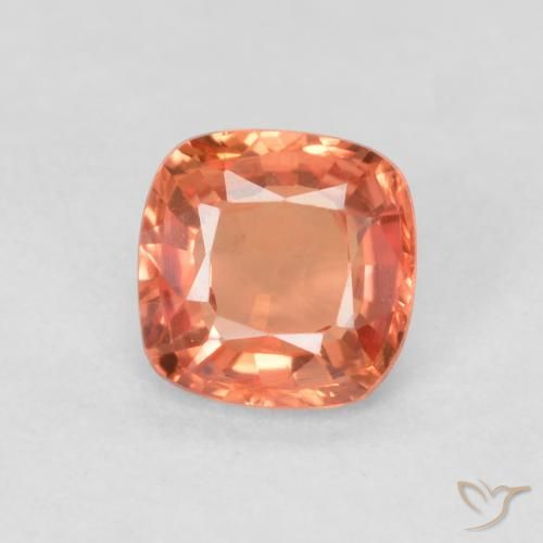 0.50ct Naturale Rosso arancione Zaffiro, Cuscino, VVS