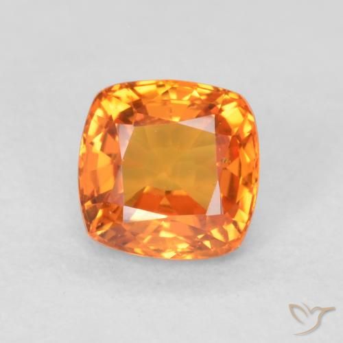 0.69ct Naturale Arancione brillante Zaffiro, Cuscino, VVS-VS