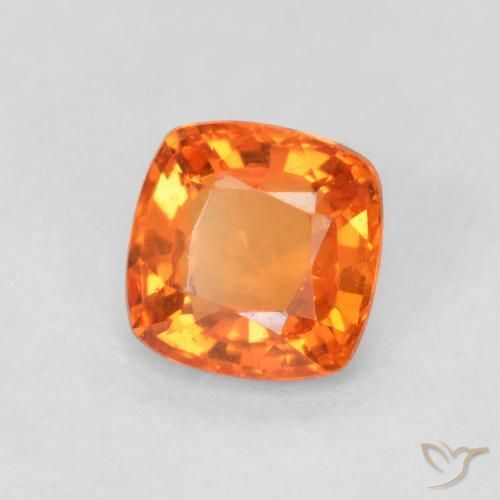 Zaffiro Arancione brillante naturale da 0.54 ct, Cuscino, VVS