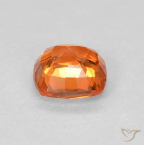 Zaffiro Arancione brillante naturale da 0.54 ct, Cuscino, VVS