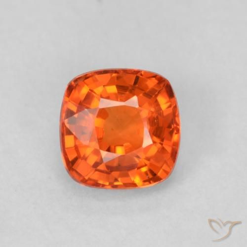0.51ct Naturale Arancia Fuoco Zaffiro, Cuscino, VVS