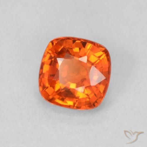 Zaffiro Arancia Fuoco naturale da 0.51 ct, Cuscino, VVS