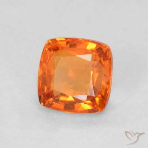 Zaffiro Arancio Medio naturale da 0.61 ct, Cuscino, VVS