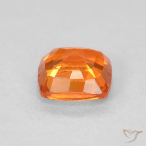 Zaffiro Arancio Medio naturale da 0.61 ct, Cuscino, VVS