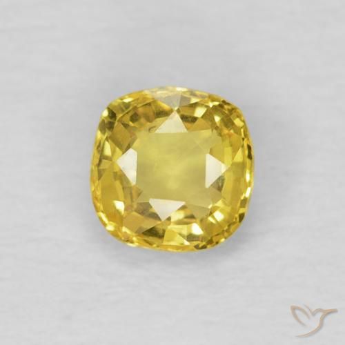 0.40ct Naturale Giallo miele chiaro Zaffiro, Cuscino, VS