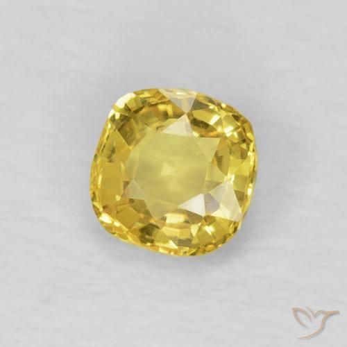 Zaffiro Giallo miele chiaro naturale da 0.40 ct, Cuscino, VS