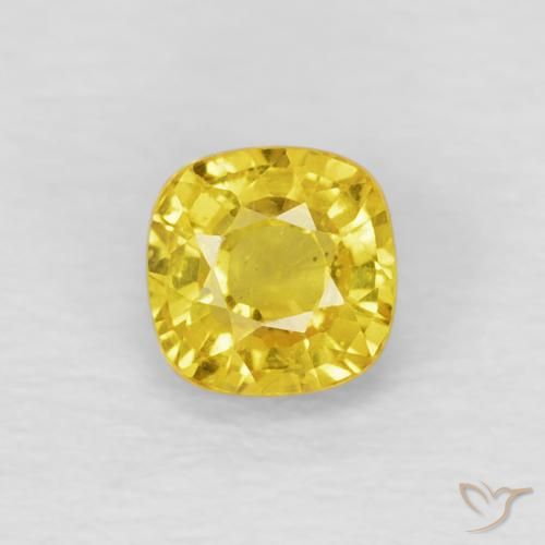 0.53ct Naturale Medium Light-Yellow Zaffiro, Cuscino, VS