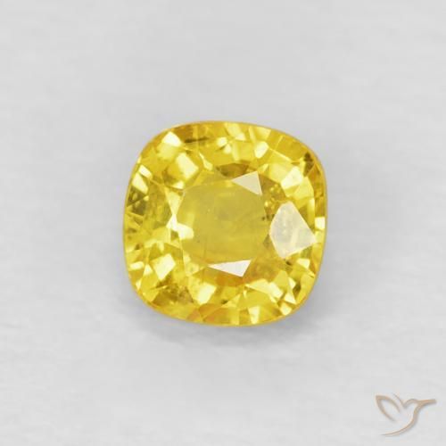 Zaffiro Medium Light-Yellow naturale da 0.53 ct, Cuscino, VS