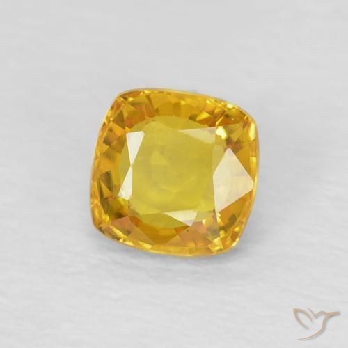 Zaffiro Dorato naturale da 0.60 ct, Cuscino, VS