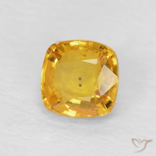 Zaffiro Dorato naturale da 0.62 ct, Cuscino, VS