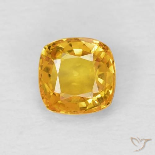 0.61ct Naturale Dorato Zaffiro, Cuscino, VVS