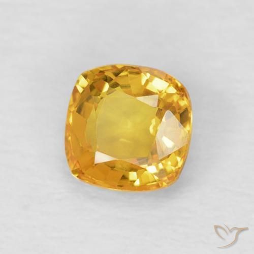 Zaffiro Dorato naturale da 0.61 ct, Cuscino, VVS