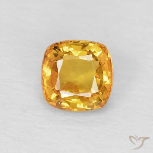 0.60ct Naturale Arancione-Oro medio Zaffiro, Cuscino, VVS