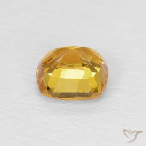 Zaffiro Arancione-Oro medio naturale da 0.60 ct, Cuscino, VVS