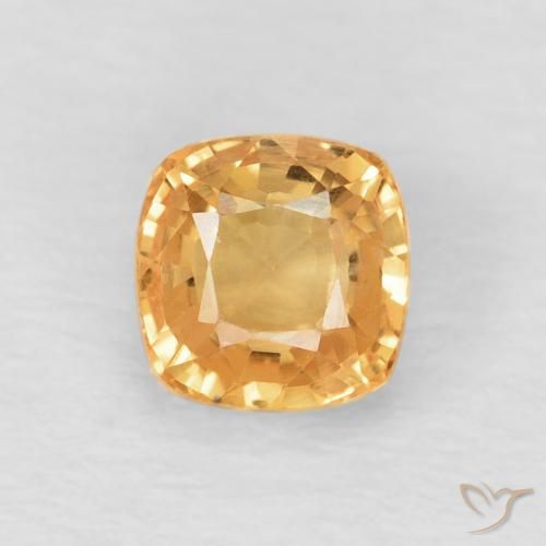 0.75ct Naturale Dorato Zaffiro, Cuscino, VVS