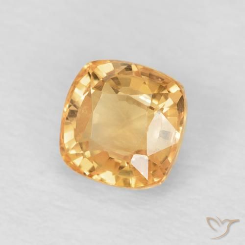 Zaffiro Dorato naturale da 0.75 ct, Cuscino, VVS