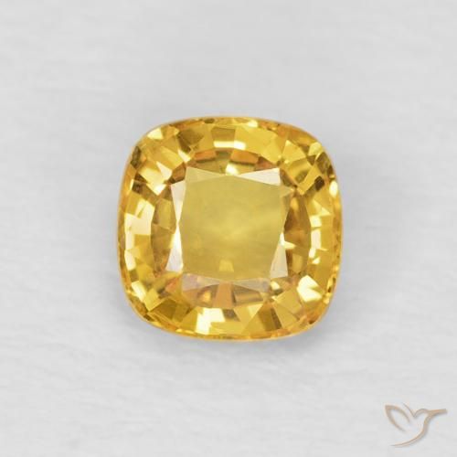 0.53ct Naturale Dorato Zaffiro, Cuscino, VVS