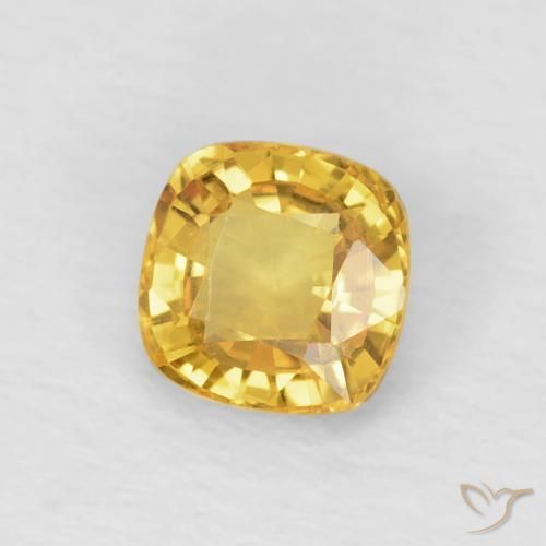 Zaffiro Dorato naturale da 0.53 ct, Cuscino, VVS