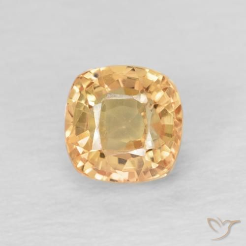 0.74ct Naturale Dorato Zaffiro, Cuscino, VVS