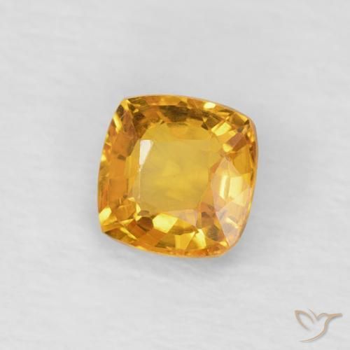 Zaffiro Arancio-Oro naturale da 0.48 ct, Cuscino, VVS