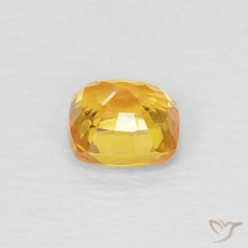 Zaffiro Arancio-Oro naturale da 0.48 ct, Cuscino, VVS