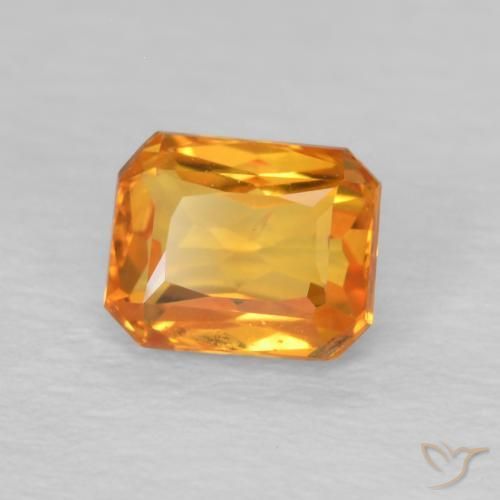 Zaffiro Arancio Medio naturale da 0.68 ct, Ottagonale / Taglio smeraldo, VS