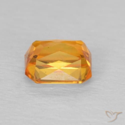 Zaffiro Arancio Medio naturale da 0.68 ct, Ottagonale / Taglio smeraldo, VS
