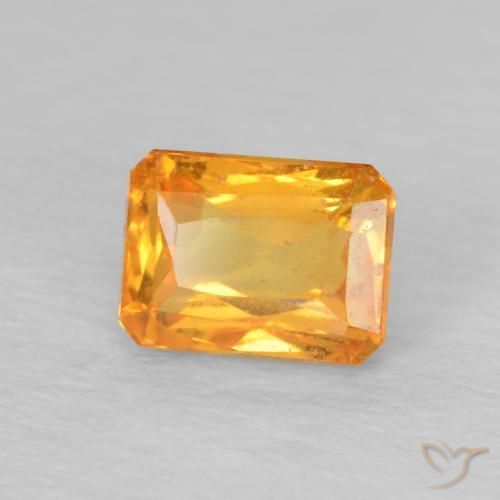 Zaffiro Arancio Medio naturale da 0.74 ct, Ottagonale / Taglio smeraldo, VS