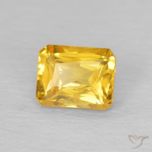 Zaffiro Dorato naturale da 0.47 ct, Ottagonale / Taglio smeraldo, VS