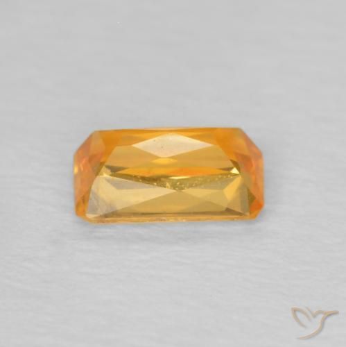 Zaffiro Arancio-Oro naturale da 0.41 ct, Ottagonale / Taglio smeraldo, VS