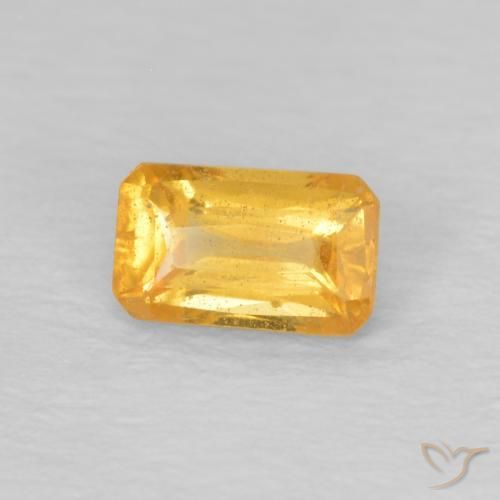 Zaffiro Arancio-Oro naturale da 0.41 ct, Ottagonale / Taglio smeraldo, VS