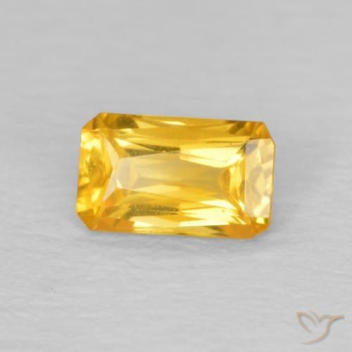 Zaffiro Dorato naturale da 0.36 ct, Ottagonale / Taglio smeraldo, VVS-VS