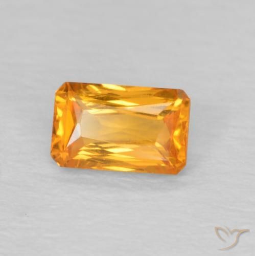 Zaffiro Arancio-Oro naturale da 0.40 ct, Ottagonale / Taglio smeraldo, VVS-VS