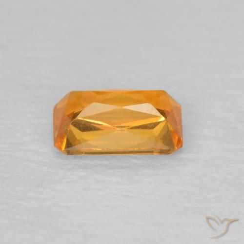 Zaffiro Arancio-Oro naturale da 0.40 ct, Ottagonale / Taglio smeraldo, VVS-VS