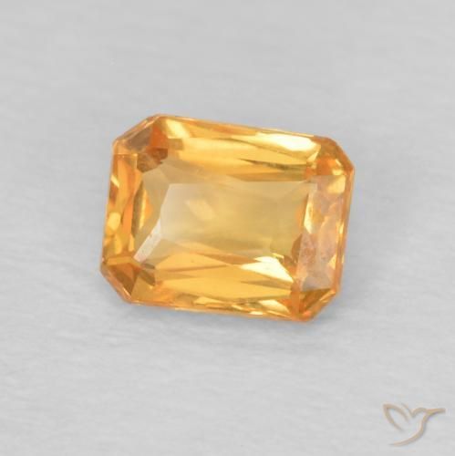 Zaffiro Arancio-Oro naturale da 0.52 ct, Ottagonale / Taglio smeraldo, VVS