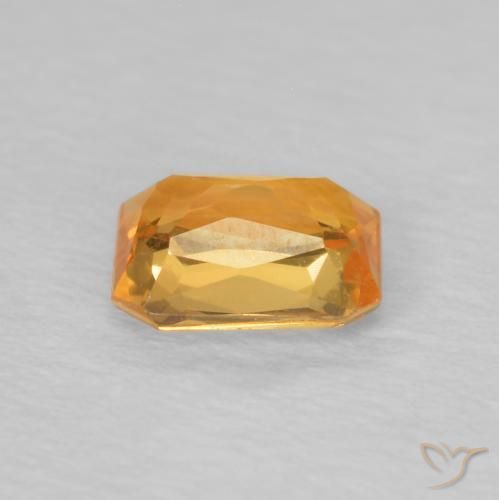 Zaffiro Arancio-Oro naturale da 0.52 ct, Ottagonale / Taglio smeraldo, VVS