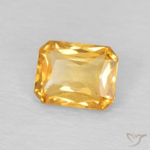 Zaffiro Arancio Medio naturale da 0.53 ct, Ottagonale / Taglio smeraldo, VVS
