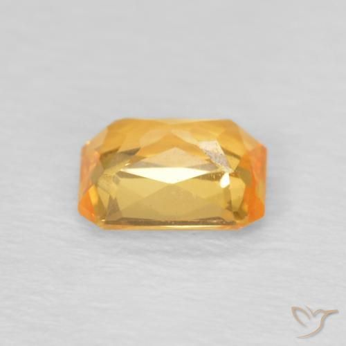 Zaffiro Arancio Medio naturale da 0.53 ct, Ottagonale / Taglio smeraldo, VVS