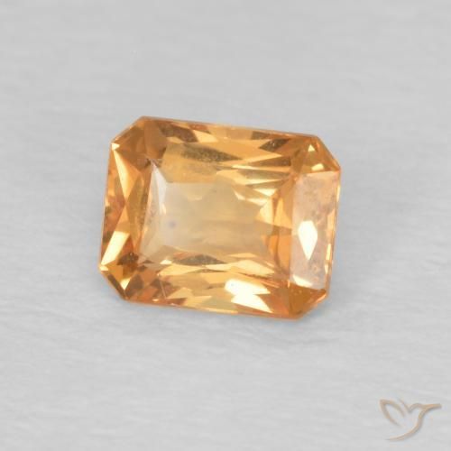 Zaffiro Mandarino naturale da 0.50 ct, Ottagonale / Taglio smeraldo, VVS