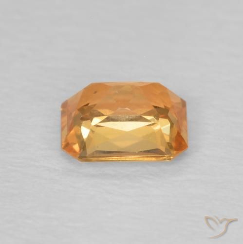 Zaffiro Mandarino naturale da 0.50 ct, Ottagonale / Taglio smeraldo, VVS