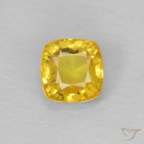 0.49ct Naturale Giallo miele Zaffiro, Cuscino, VS