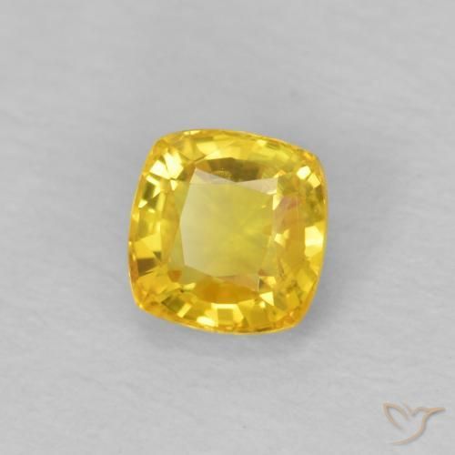 Zaffiro Giallo miele naturale da 0.49 ct, Cuscino, VS