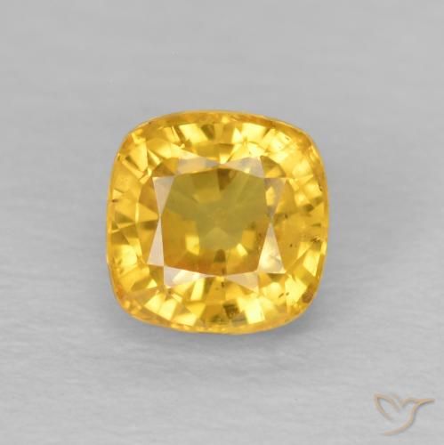 0.72ct Naturale Dorato medio Zaffiro, Cuscino, VS