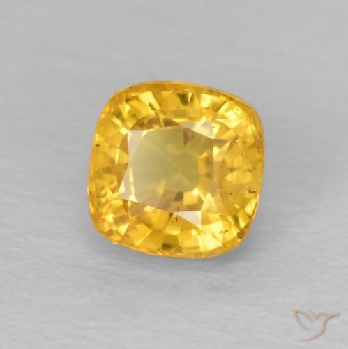Zaffiro Dorato medio naturale da 0.72 ct, Cuscino, VS