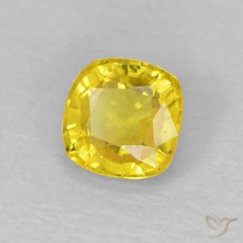 Zaffiro Giallo miele chiaro naturale da 0.56 ct, Cuscino, VS
