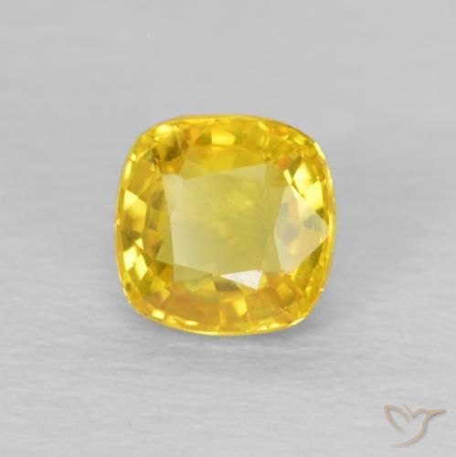 Zaffiro Oro giallastro naturale da 0.57 ct, Cuscino, VS
