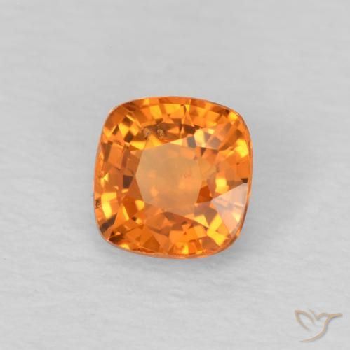 Zaffiro Arancione brillante naturale da 0.48 ct, Cuscino, VS